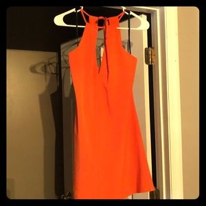 Super cute bright orange cut out dress